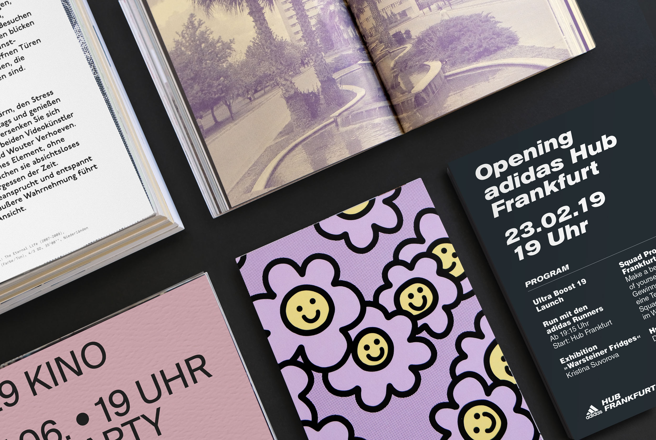 Zusammenstellung einiger Druckprojekte von Studio Biro, Flyer & Broschüren