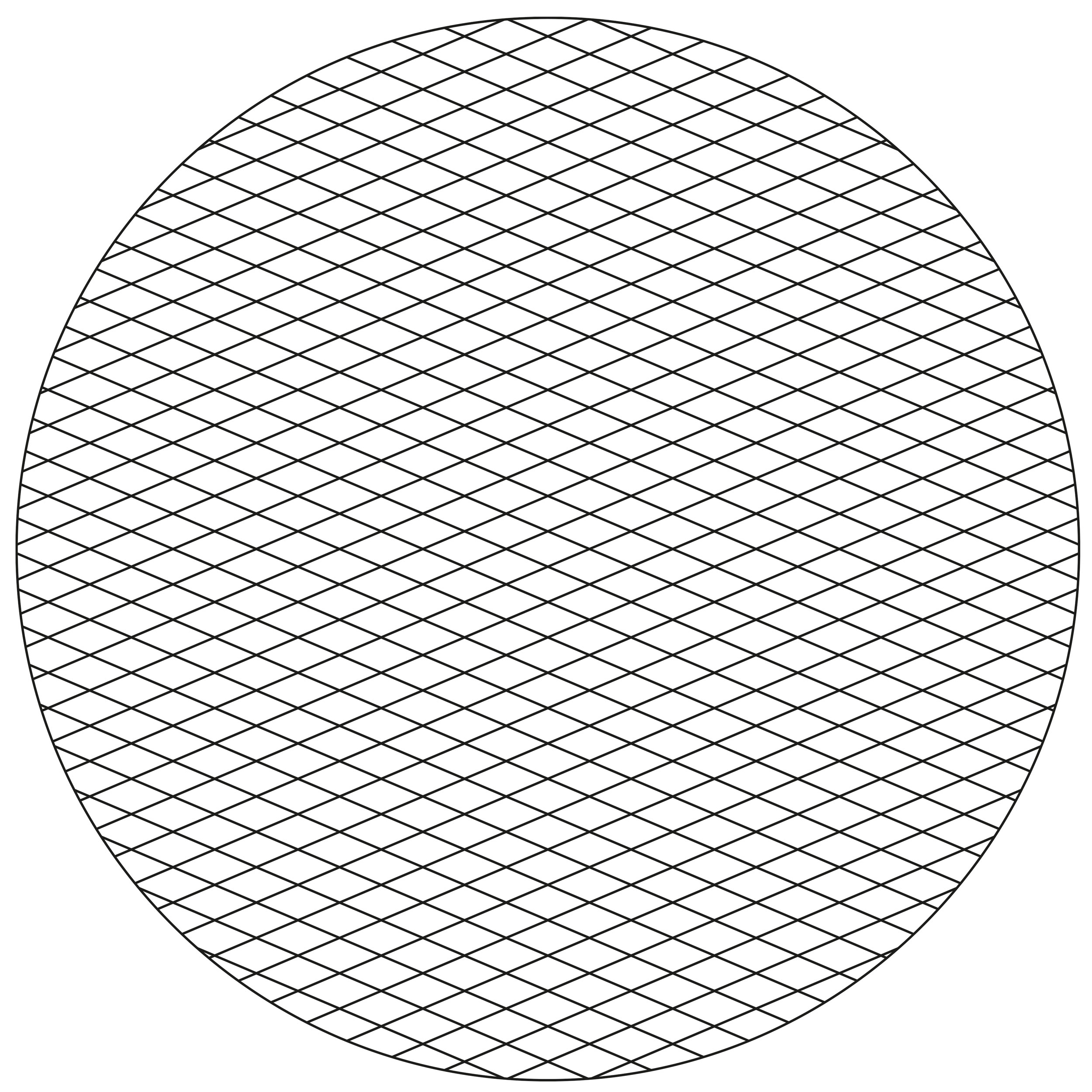 Keyvisual des Unternehmens. Ein Kreis mit liniertem Muster